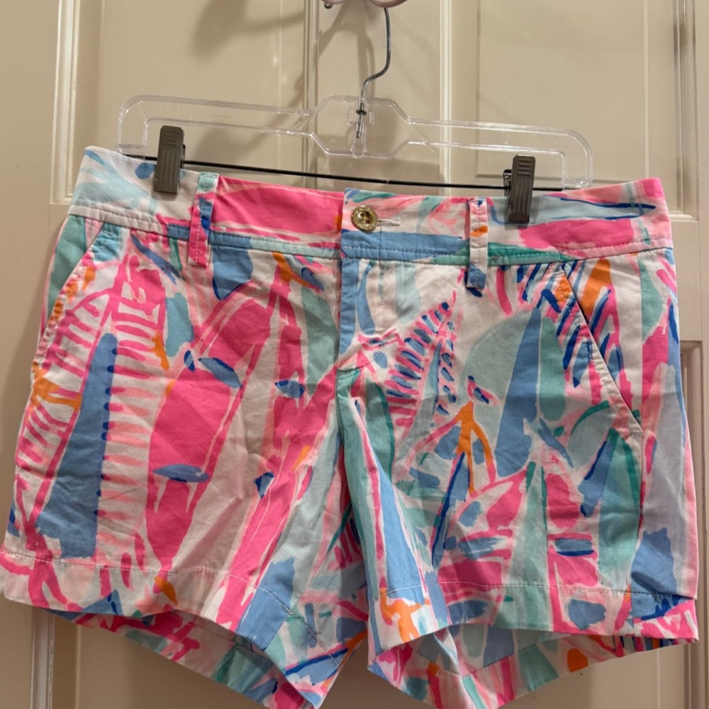 Lilly Pulitzer Pink and Blue Bermudas Tropical Print